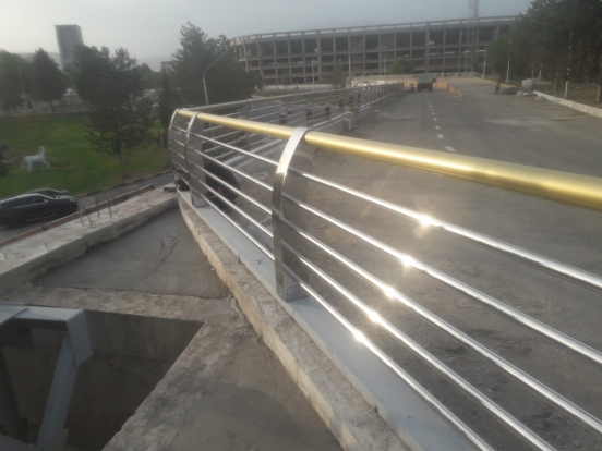Tajikistan Dushanbe Presidential Building Surrounding Stainless Pedestrian Railing and Lighting